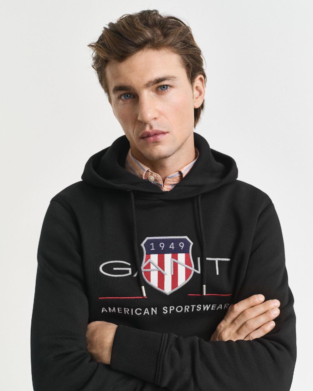Gant Archive Shield Hoodie Black