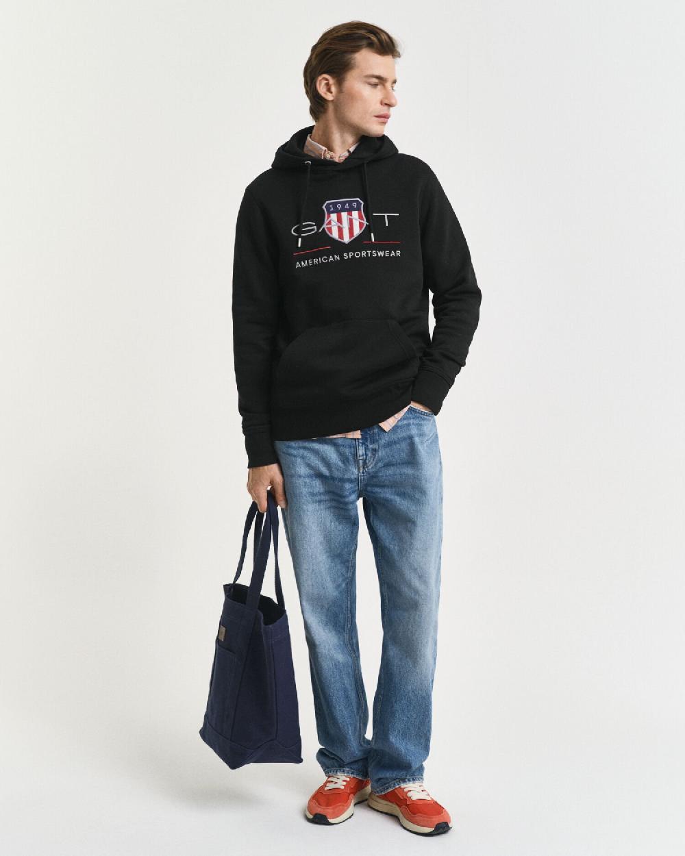 Gant Archive Shield Hoodie Black