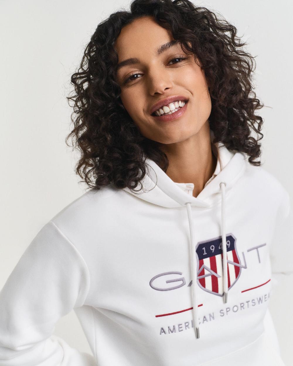 Gant Archive Shield Hoodie Eggshell
