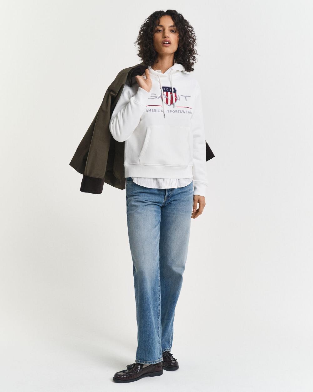 Gant Archive Shield Hoodie Eggshell
