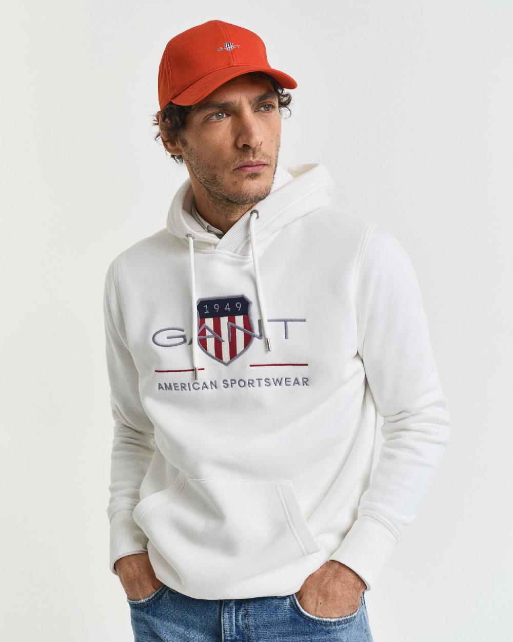 Gant Archive Shield Hoodie Eggshell