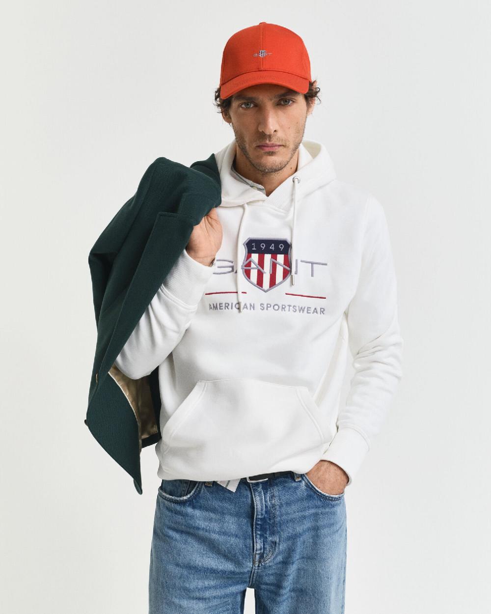 gant Archive Shield Hoodie eggshell