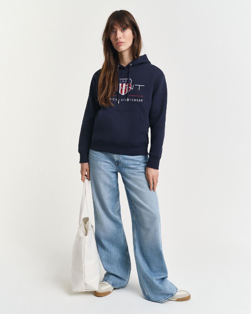 Gant Archive Shield Hoodie Evening Blue