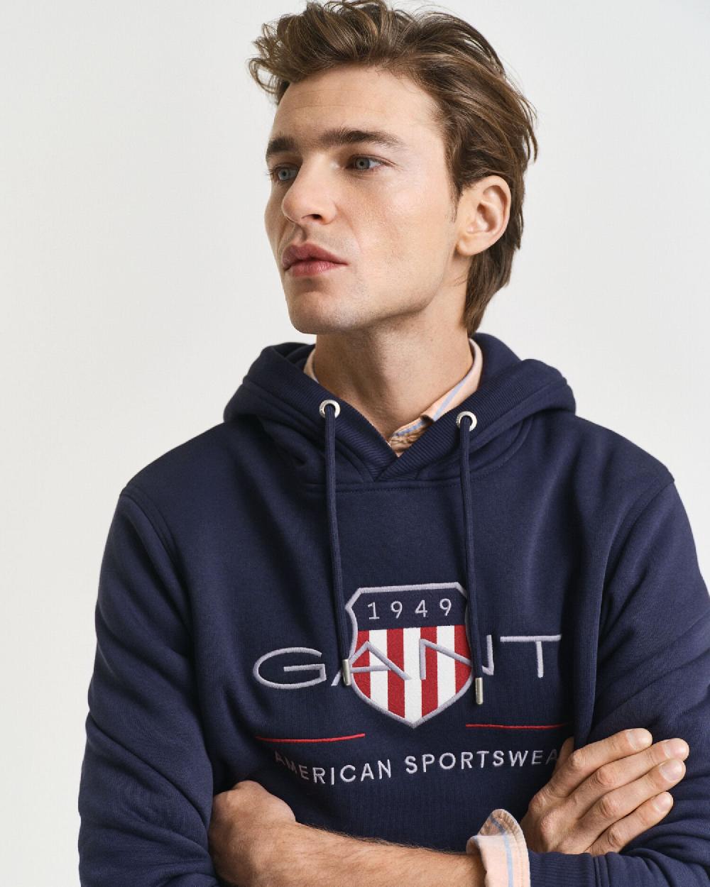Gant Archive Shield Hoodie Evening Blue