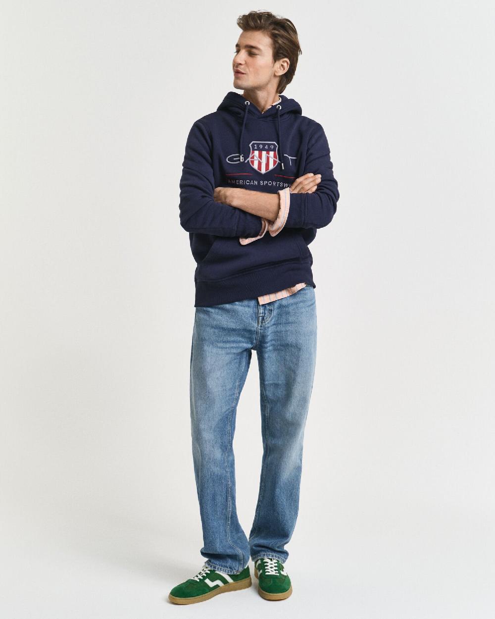 Gant Archive Shield Hoodie Evening Blue