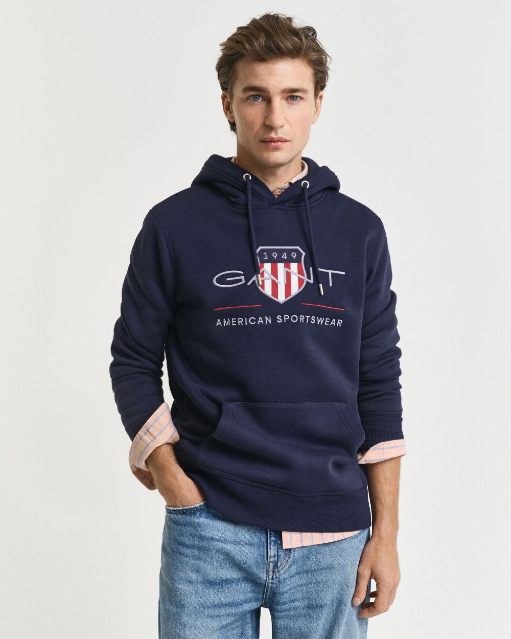 gant Archive Shield Hoodie evening blue