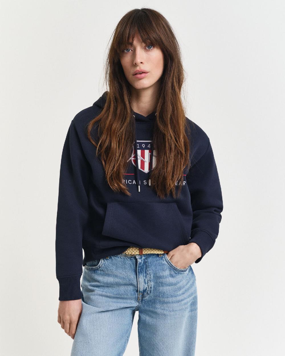 gant Archive Shield Hoodie evening blue