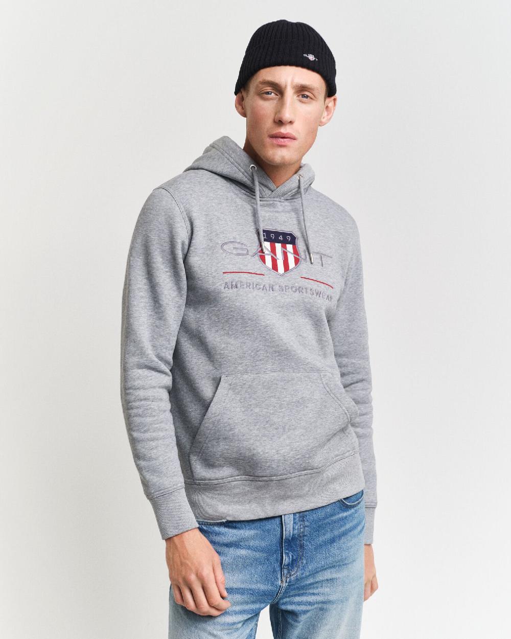 gant Archive Shield Hoodie grey melange