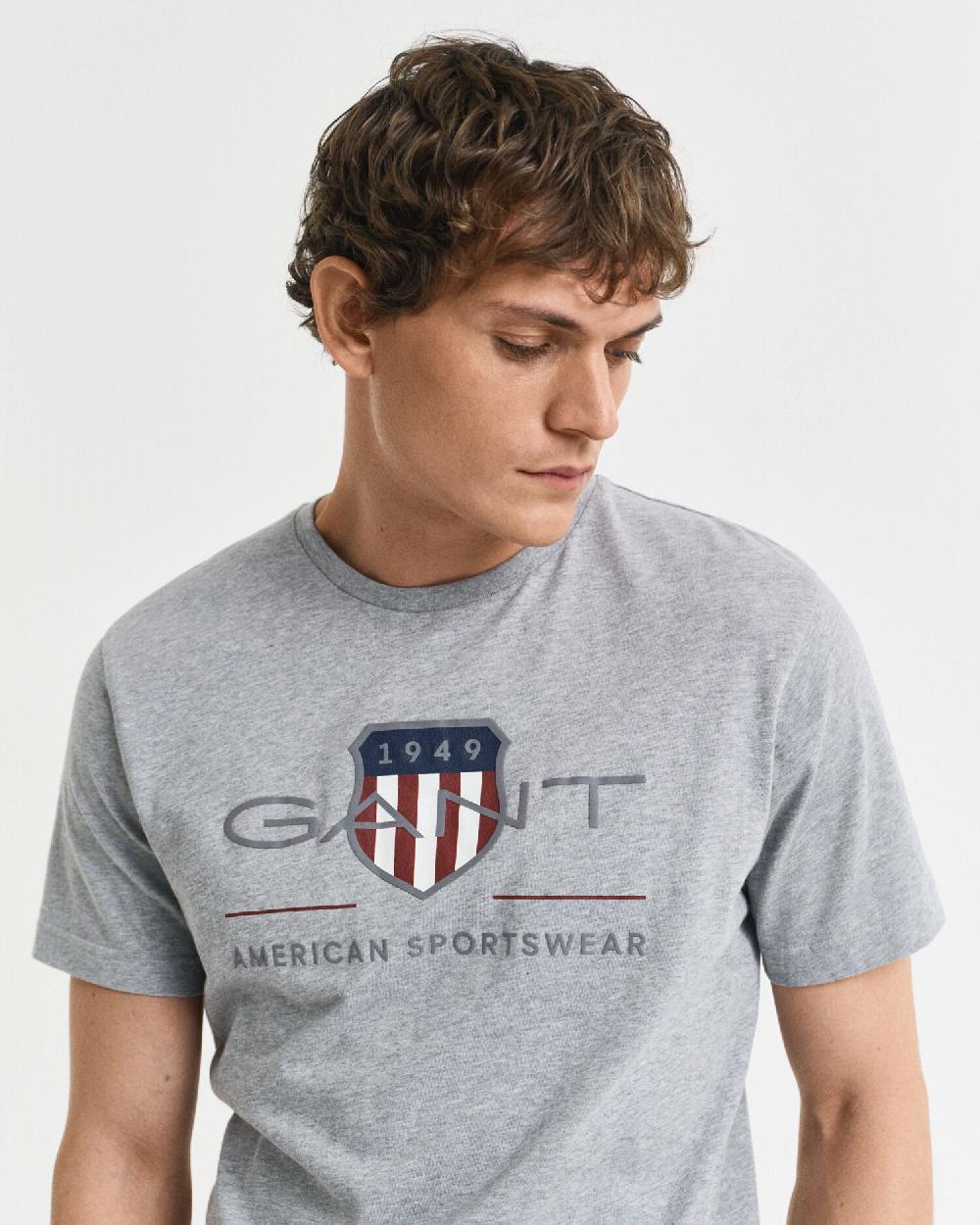 Gant Archive Shield T-Shirt Grey Melange