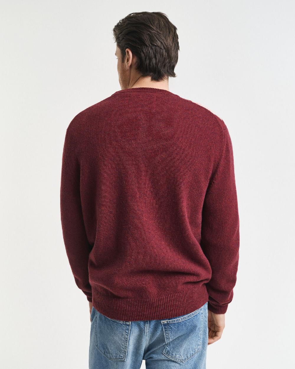 Gant Argyle Crew Neck Sweater Winter Wine