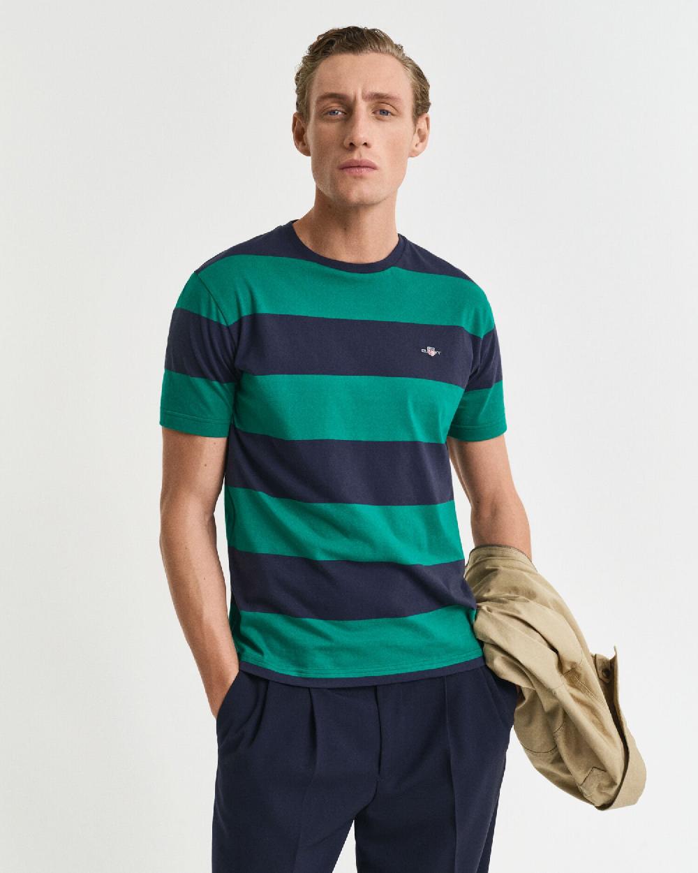 gant Barstripe T-Shirt deep green