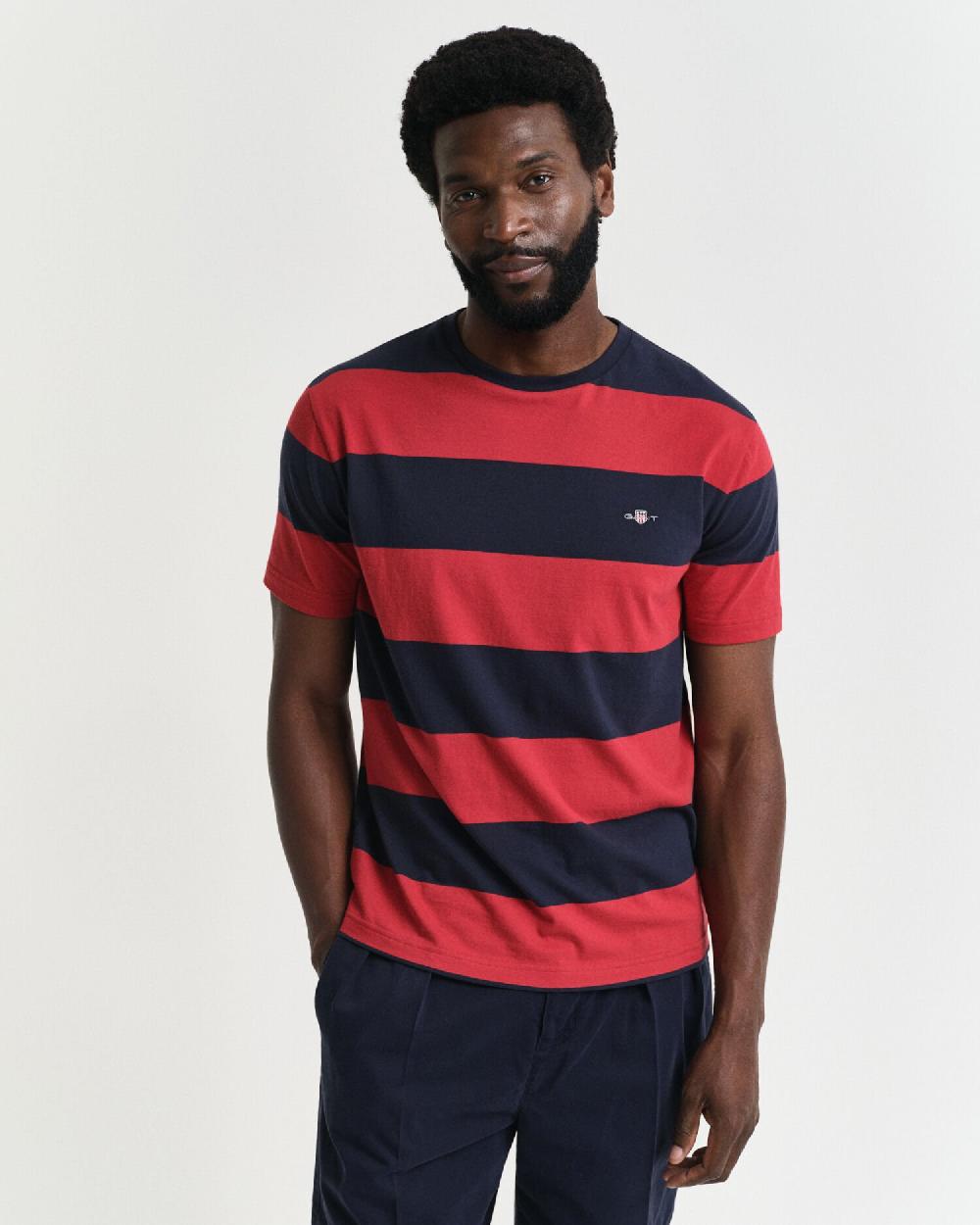 gant Barstripe T-Shirt ruby red