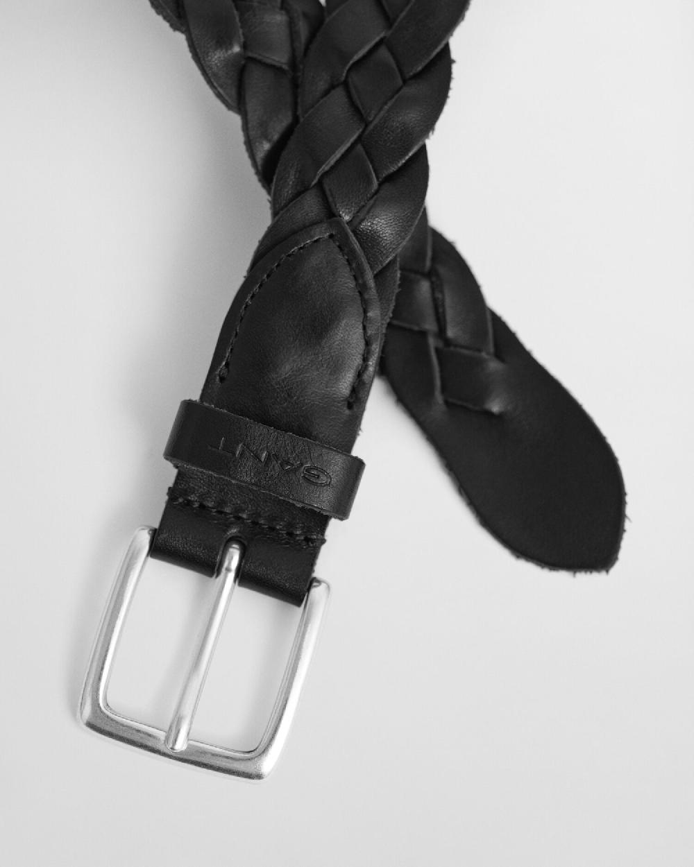 Gant Braided Leather Belt Black