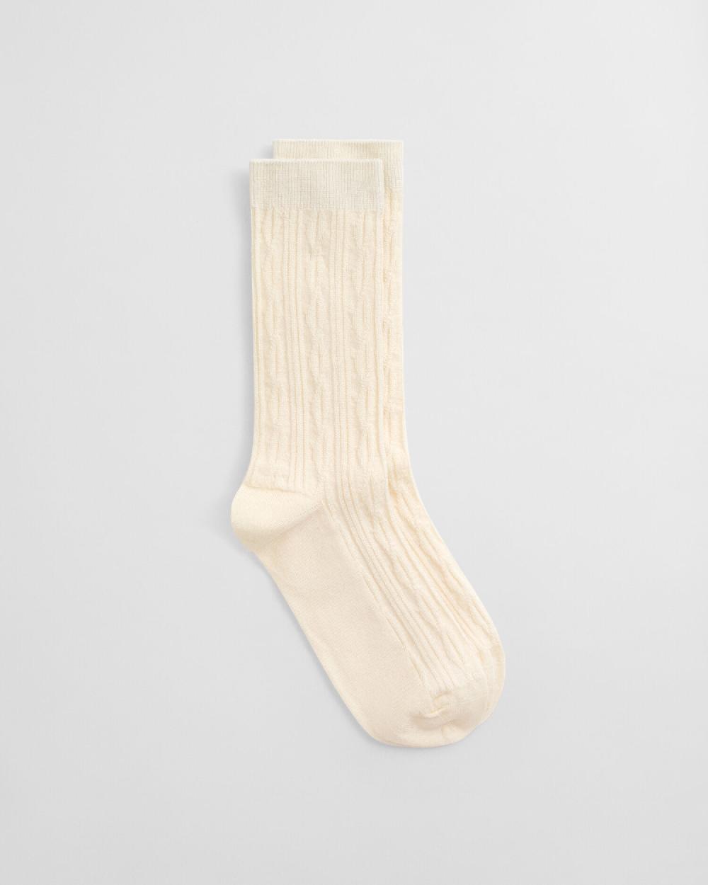 gant Cable Knit Socks cream