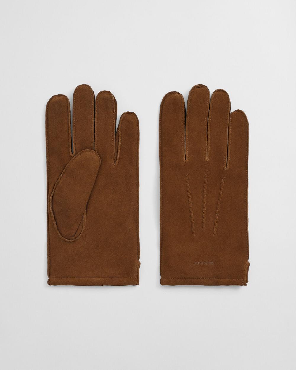 gant Cashmere Lined Suede Gloves clay brown