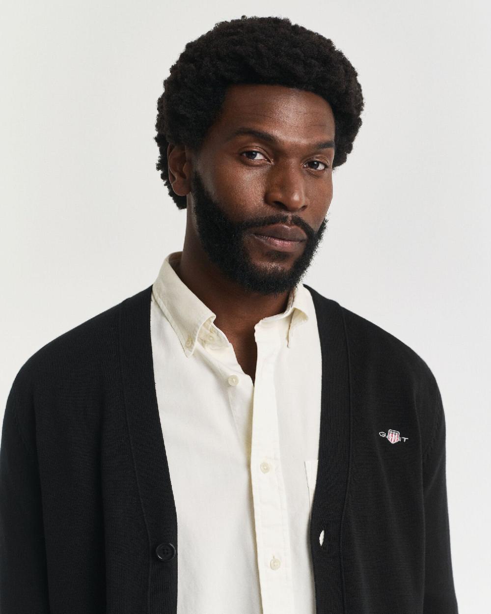 Gant Casual Cotton Cardigan Black