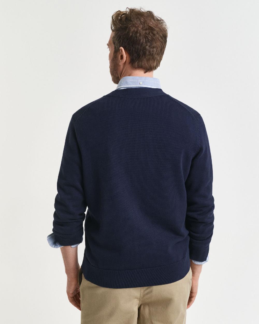 Gant Casual Cotton Cardigan Evening Blue