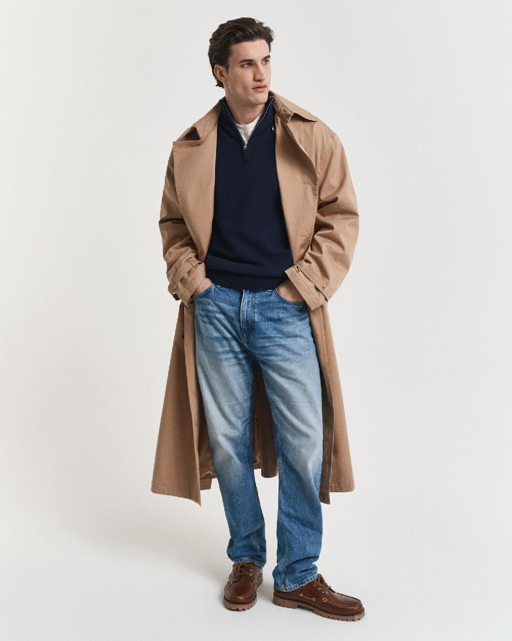 Gant Casual Cotton Half-Zip Sweater Evening Blue