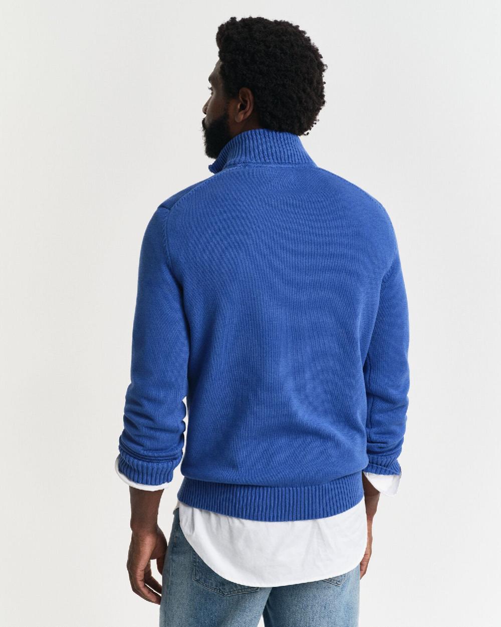Gant Casual Cotton Half-Zip Sweater Rich Blue