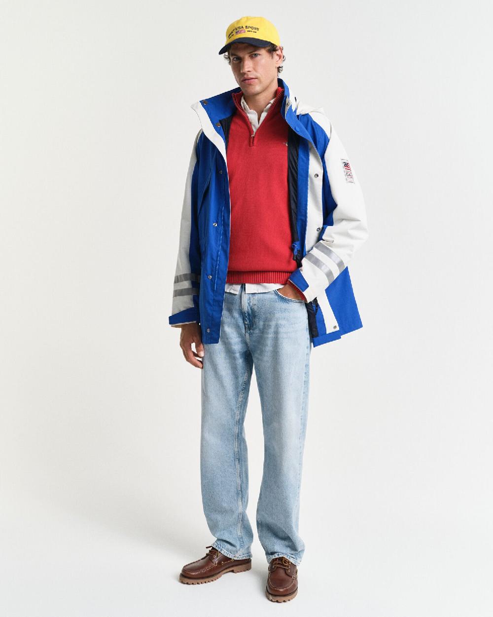 Gant Casual Cotton Half-Zip Sweater Ruby Red