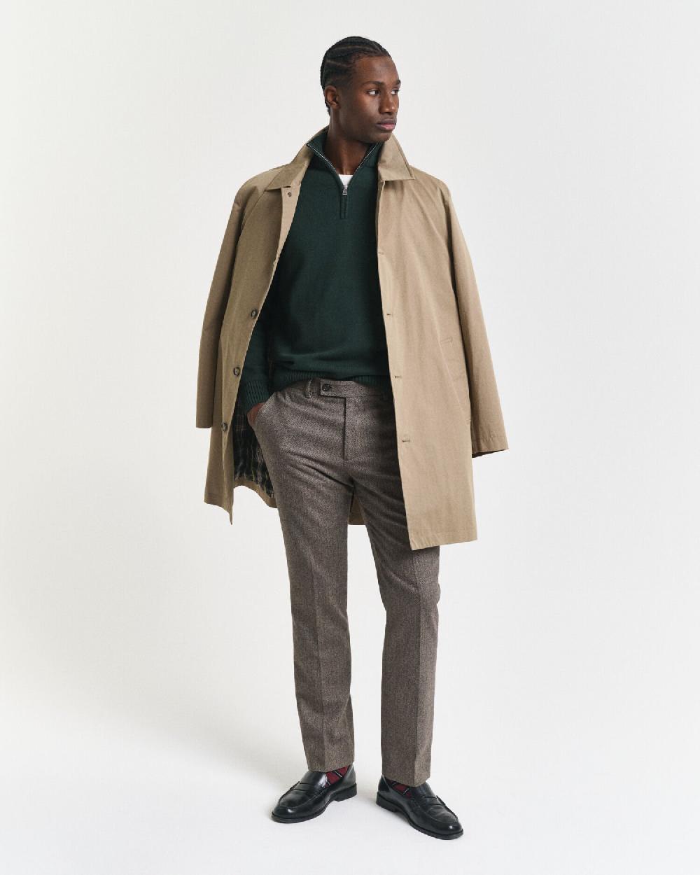 Gant Casual Cotton Half-Zip Sweater Tartan Green