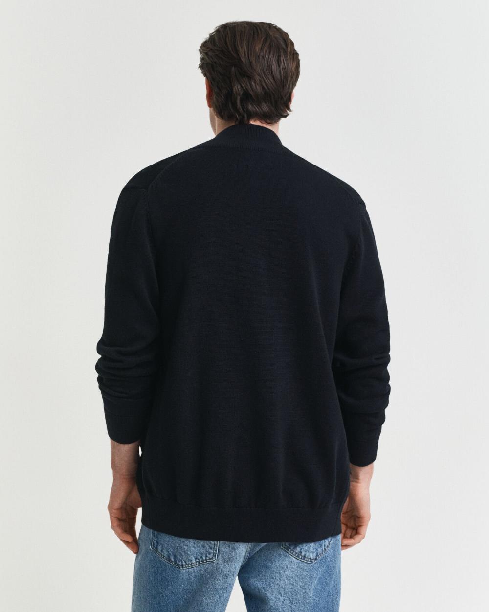 Gant Casual Cotton Zip Cardigan Black