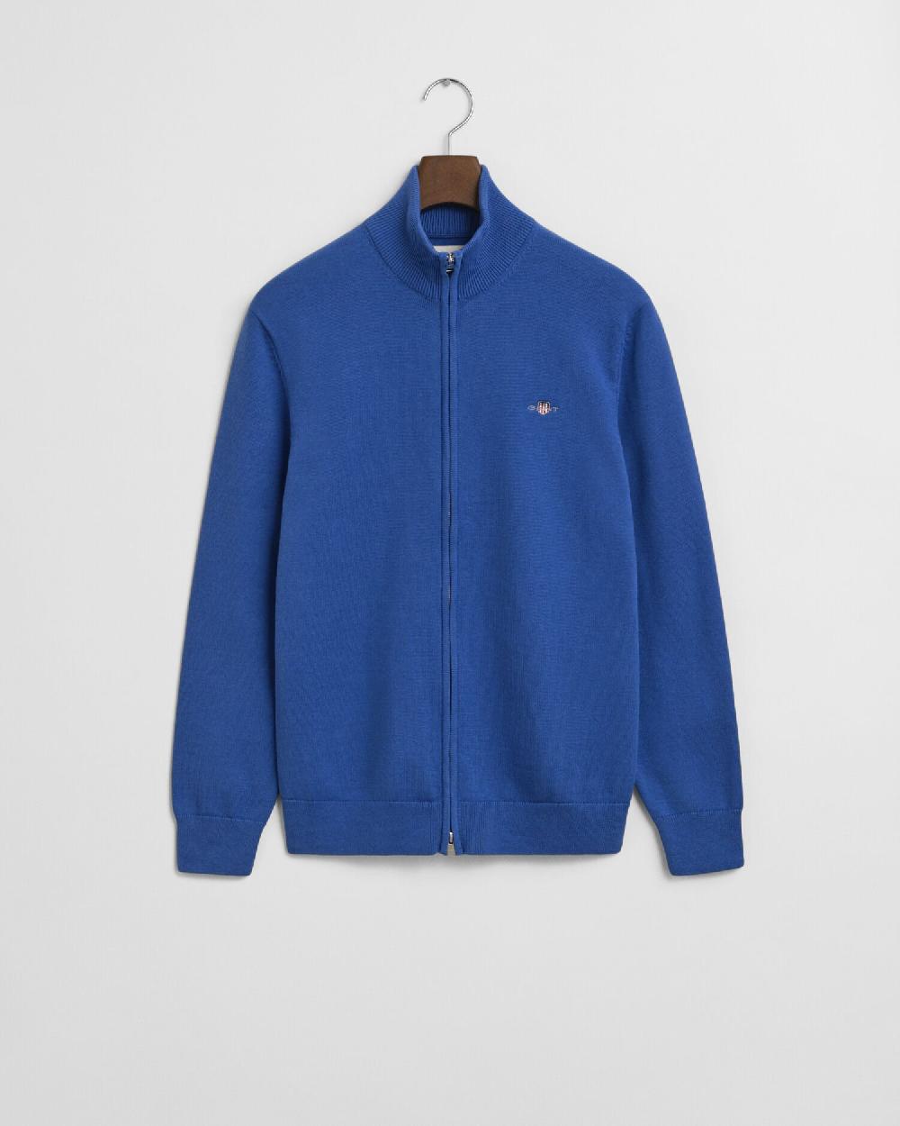 gant Casual Cotton Zip Cardigan rich blue