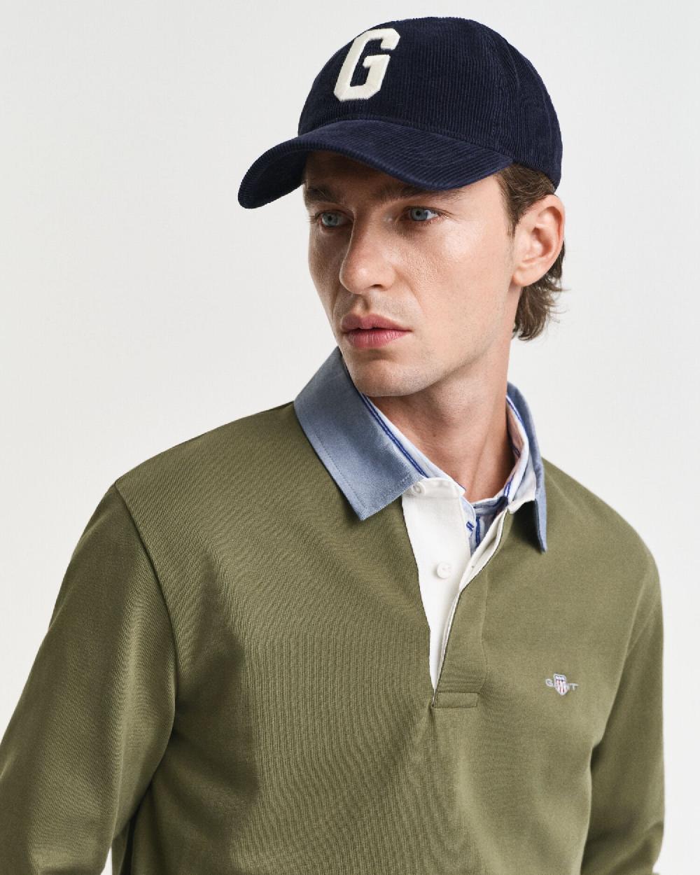 Gant Chambray Collar Heavy Rugger Moss Green