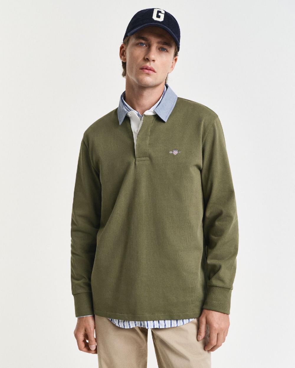 gant Chambray Collar Heavy Rugger moss green