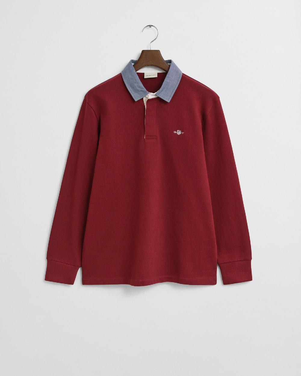 gant Chambray Collar Heavy Rugger plumped red
