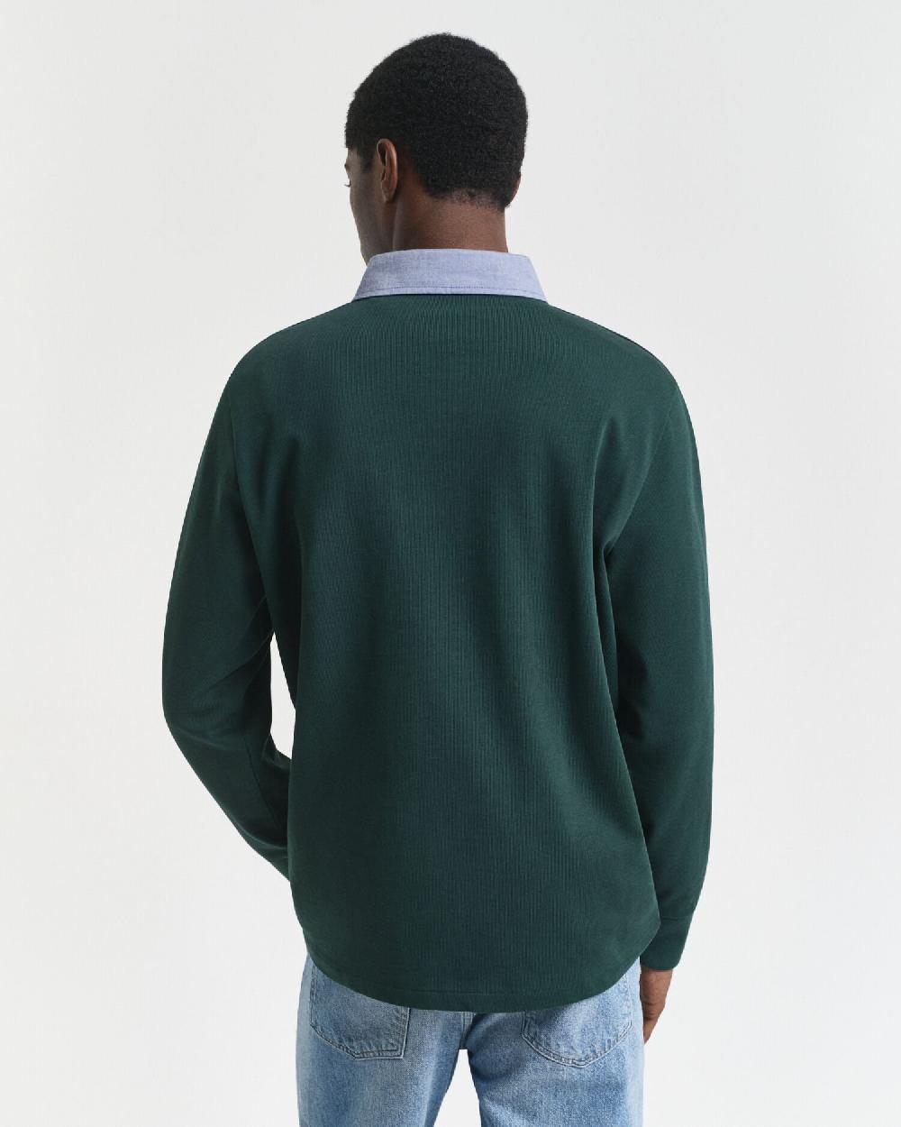 Gant Chambray Collar Heavy Rugger Tartan Green