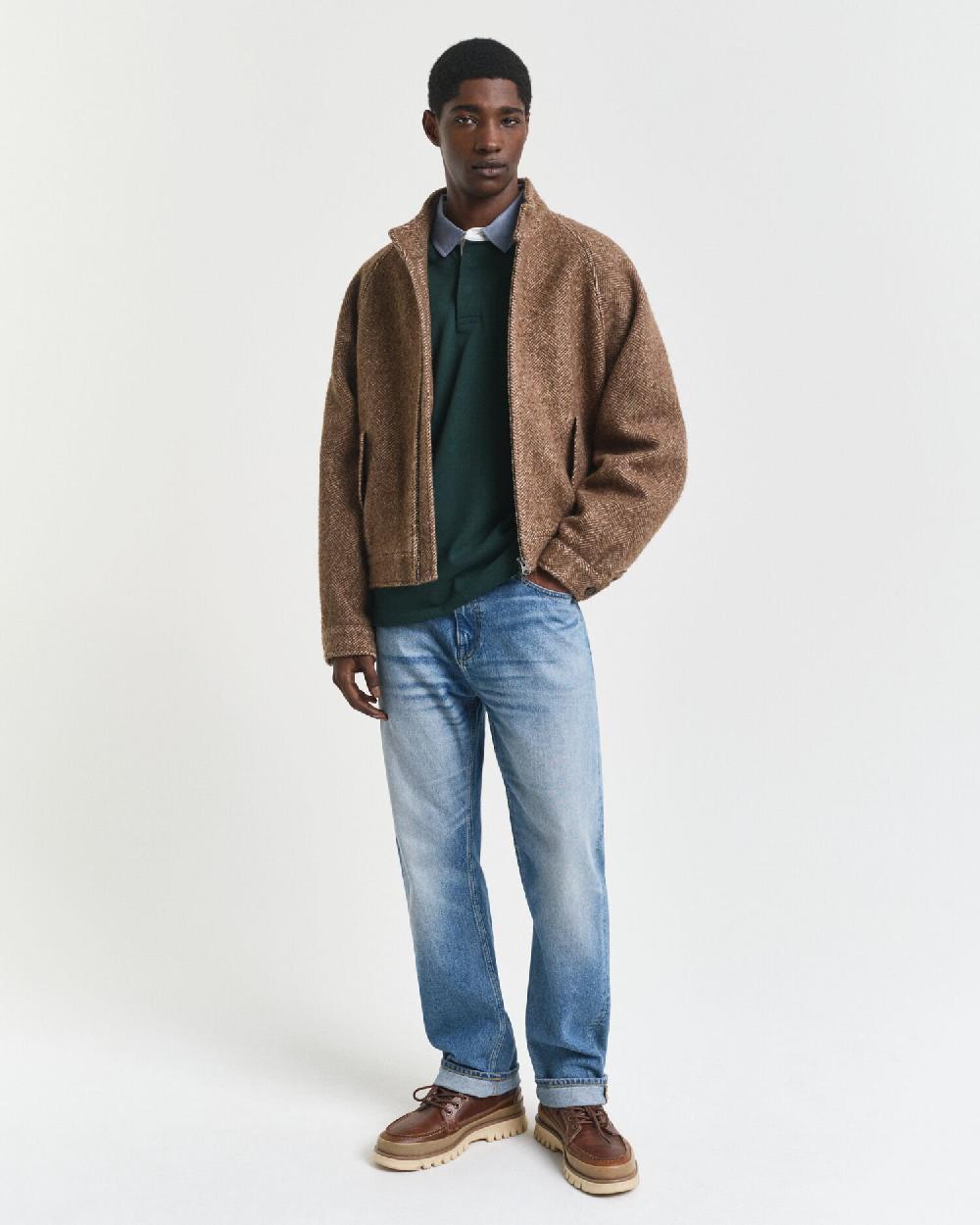 Gant Chambray Collar Heavy Rugger Tartan Green