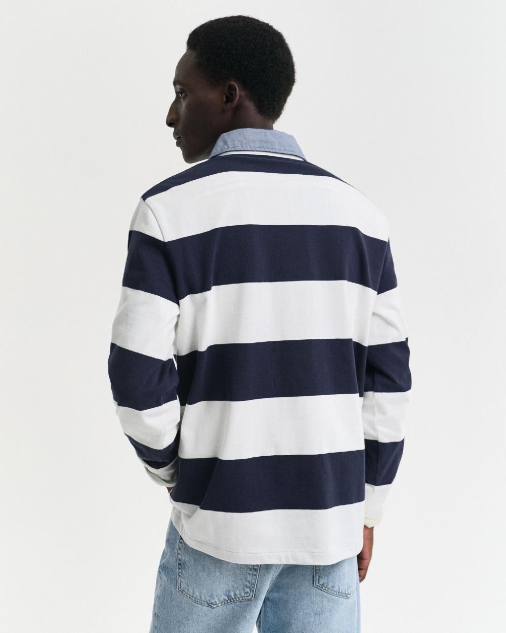 Gant Chambray Collar Striped Heavy Rugger Eggshell