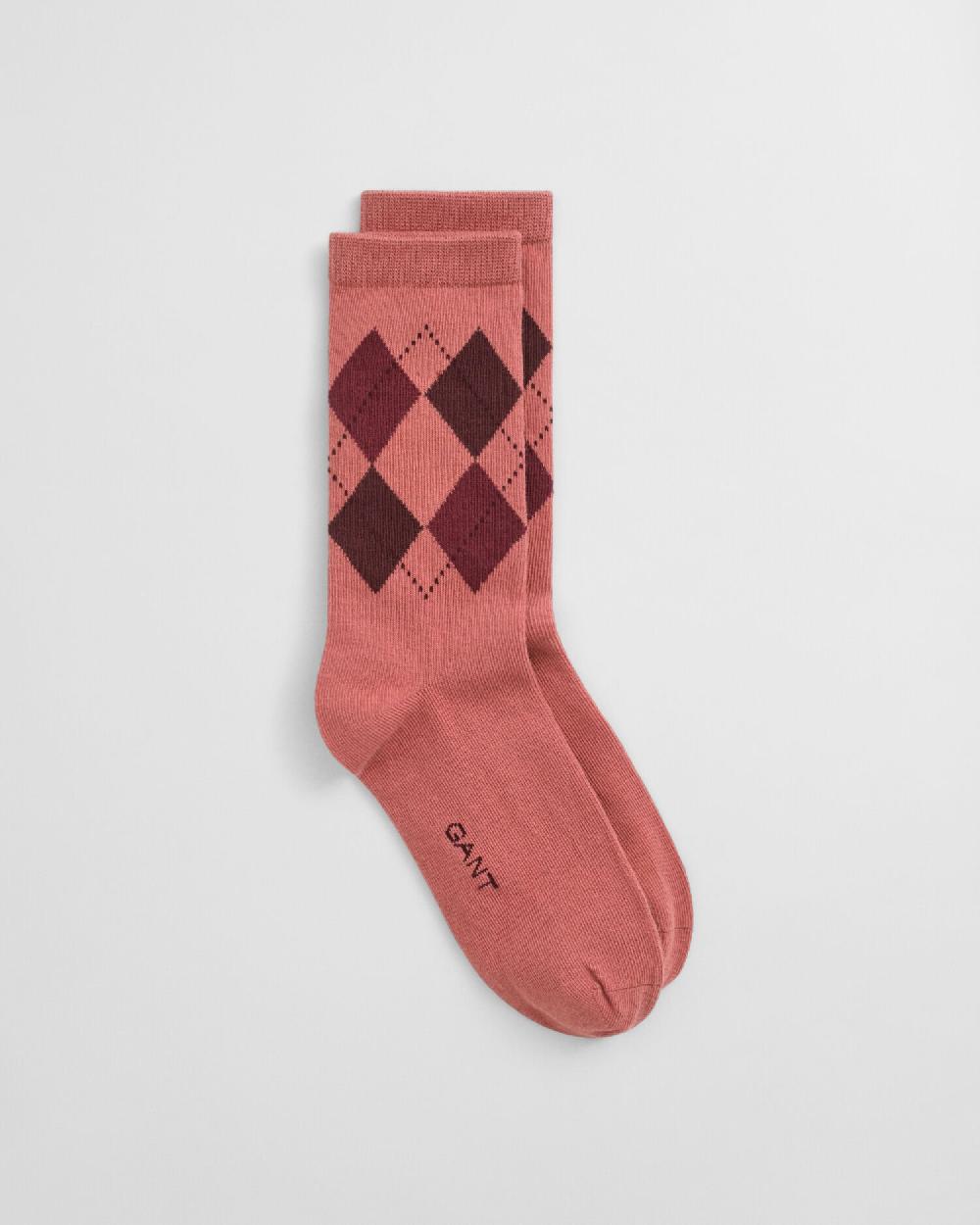 gant Checked Argyle Socks faded brick