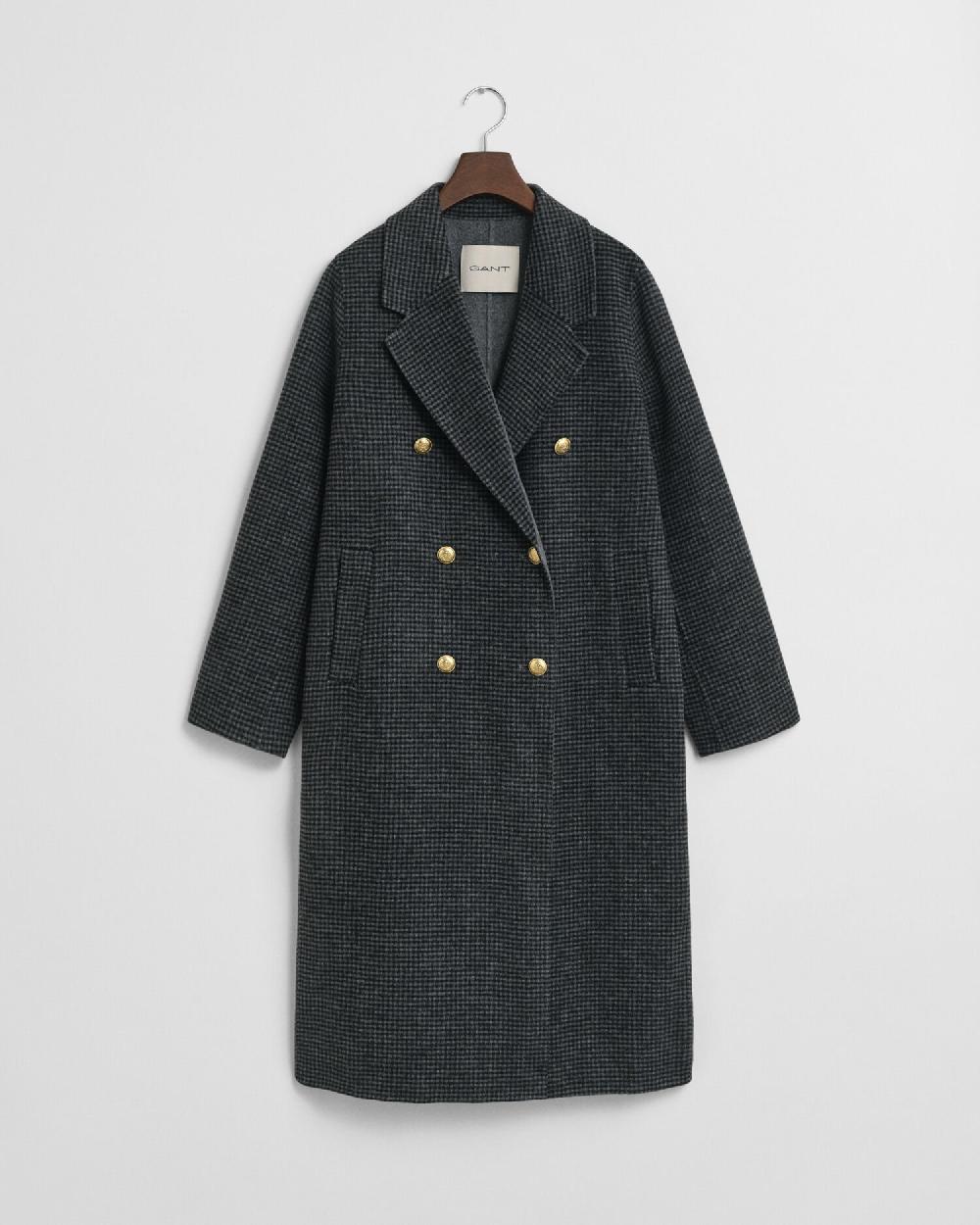 gant Checked Handstitched Coat charcoal melange