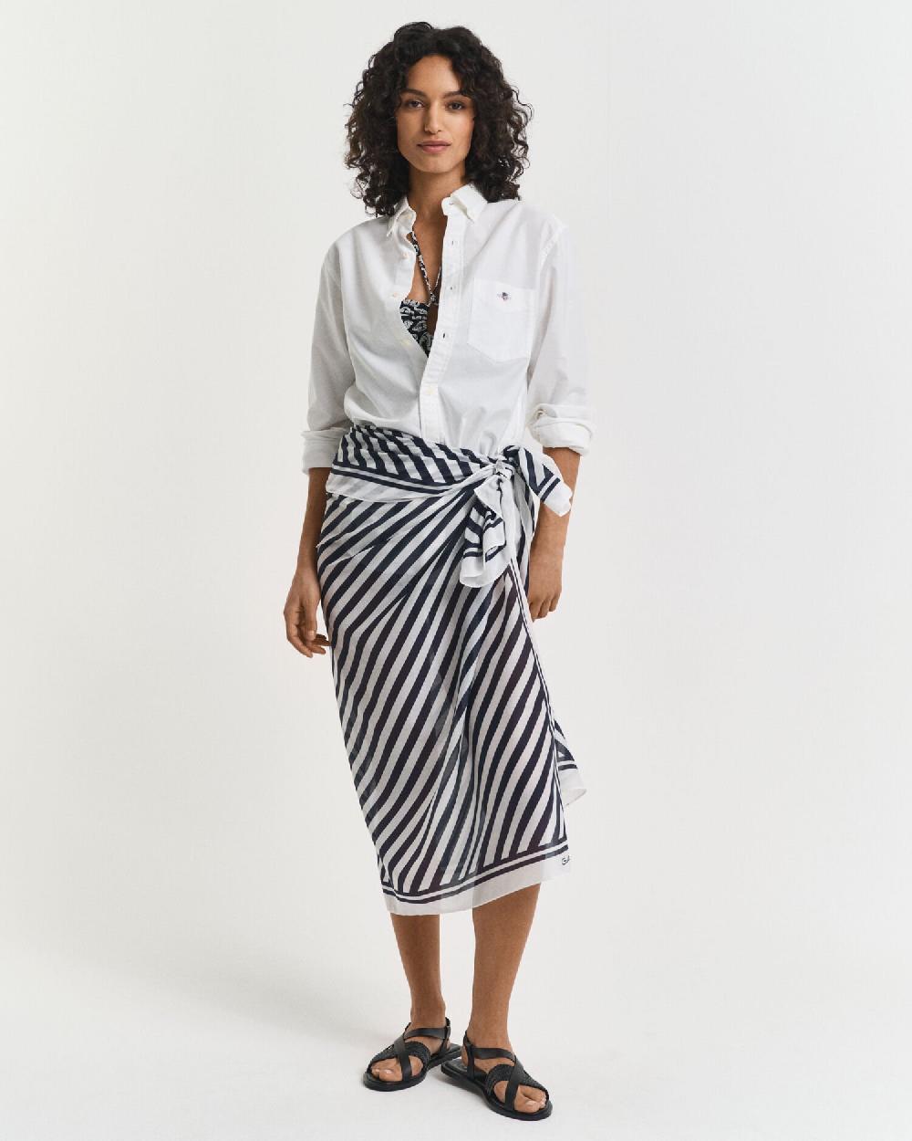 gant Chevron Print Sarong evening blue