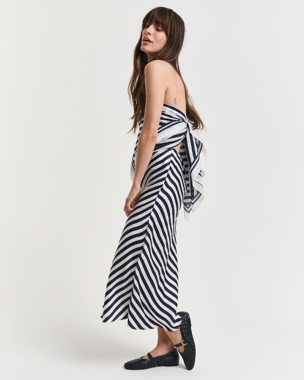 Gant Chevron Striped Skirt Evening Blue