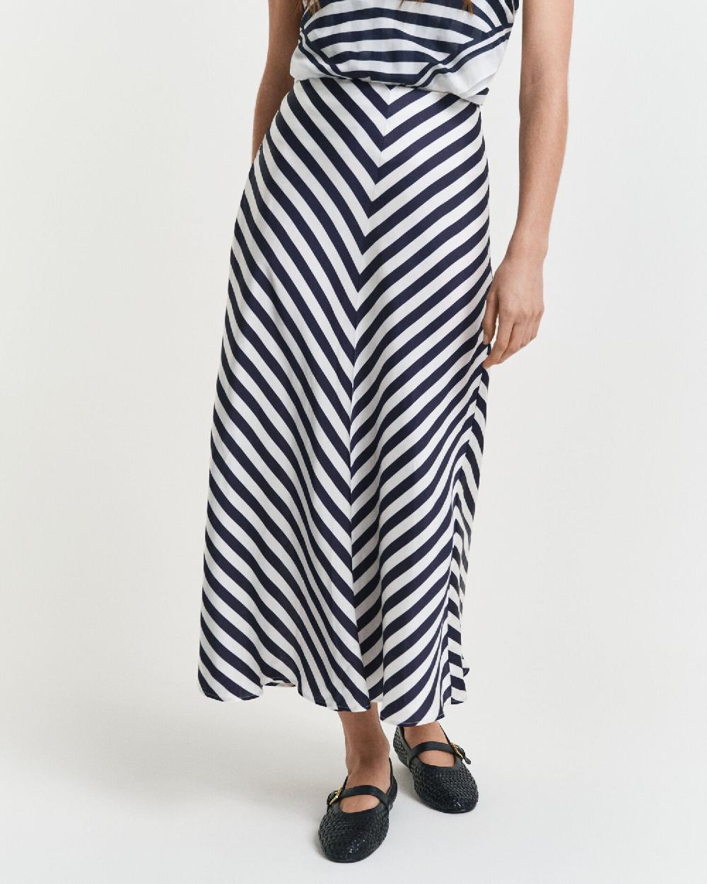 Gant Chevron Striped Skirt Evening Blue