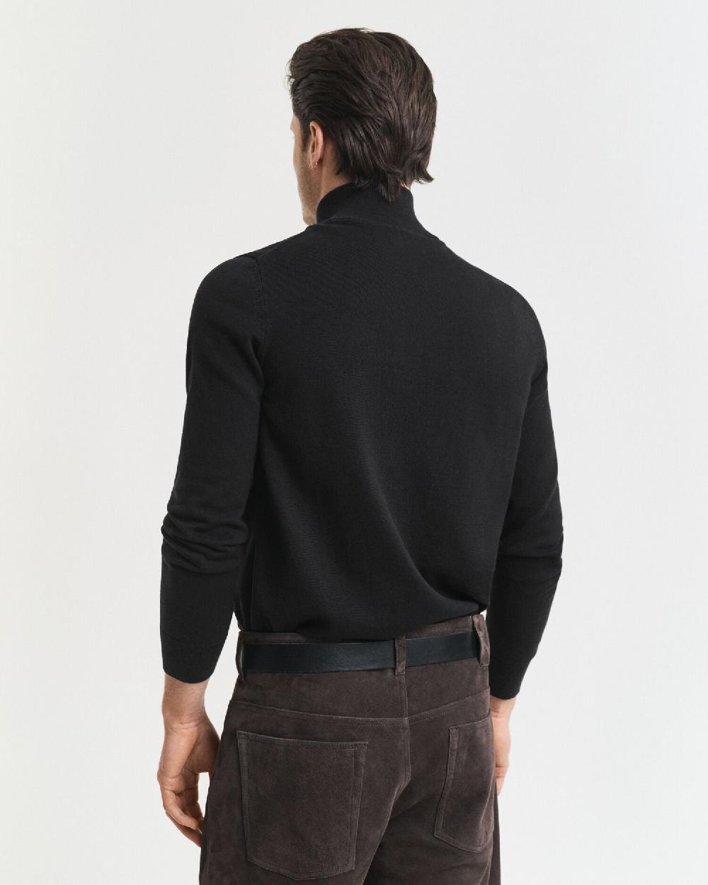 Gant Classic Cotton Half-Zip Sweater Black