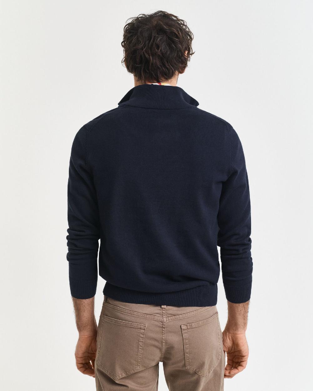 Gant Classic Cotton Half-Zip Sweater Evening Blue