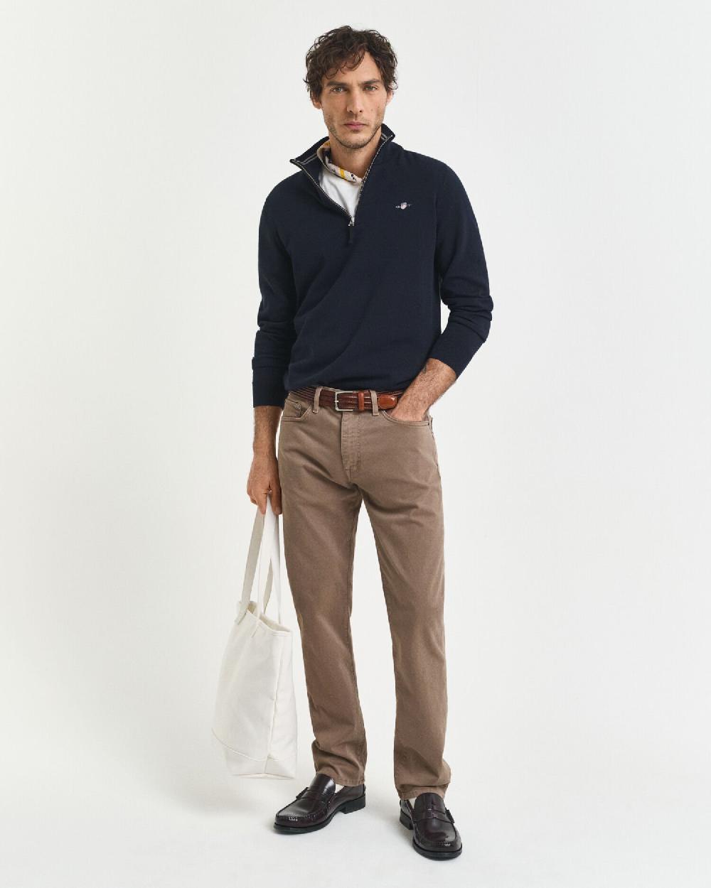 Gant Classic Cotton Half-Zip Sweater Evening Blue