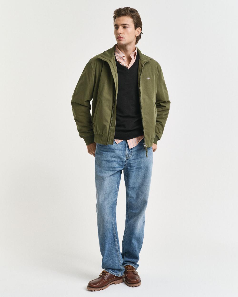 Gant Classic Cotton V-Neck Sweater Black