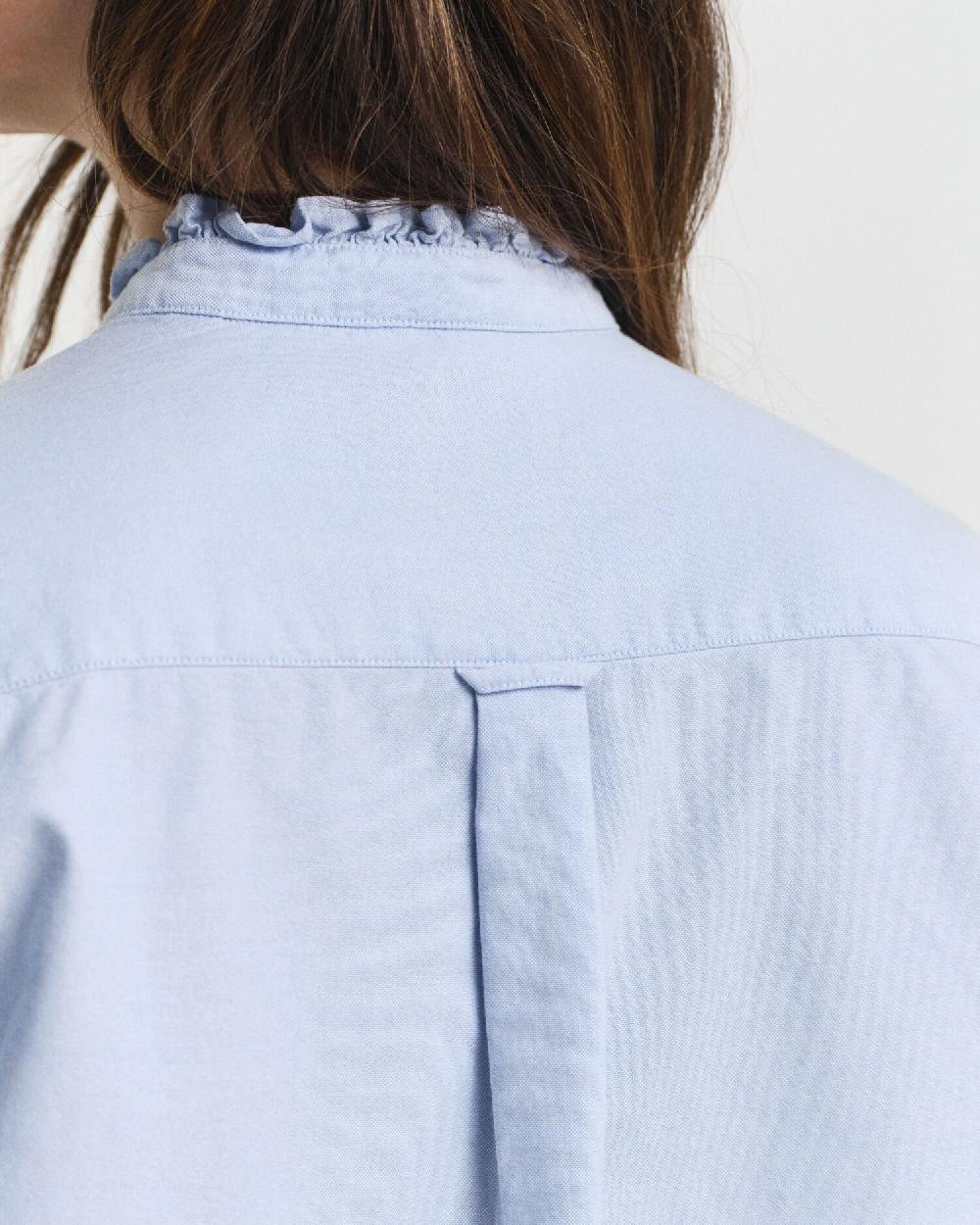 Gant Classic Oxford Frill Blouse Light Blue