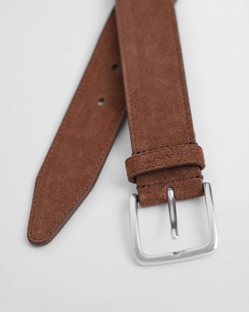 Gant Classic Suede Belt Weathered Brown