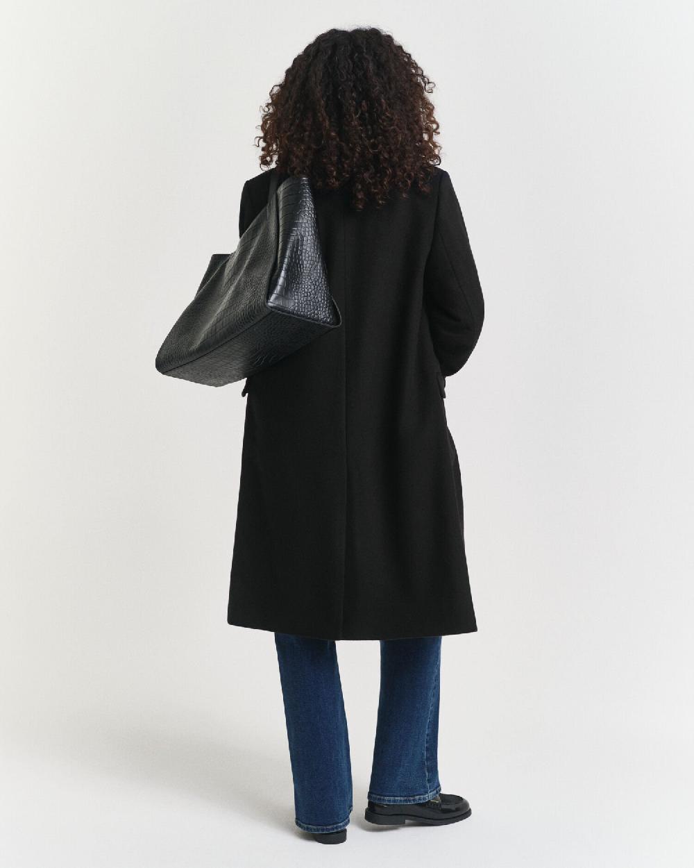 Gant Classic Tailored Wool Blend Coat Black