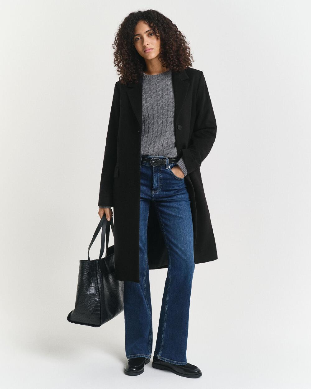 gant Classic Tailored Wool Blend Coat black