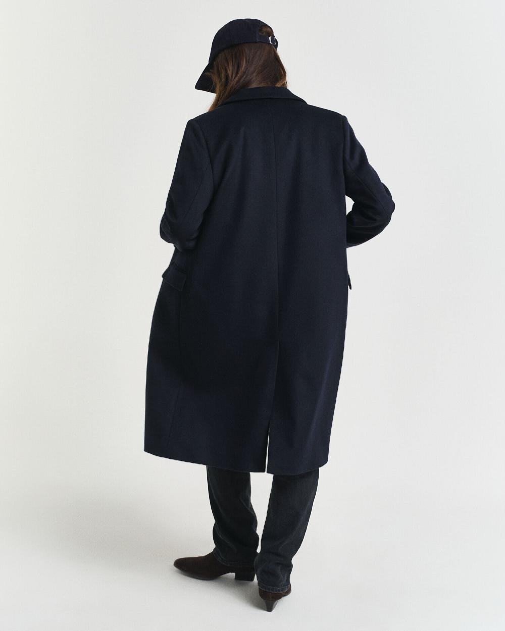 Gant Classic Tailored Wool Blend Coat Evening Blue