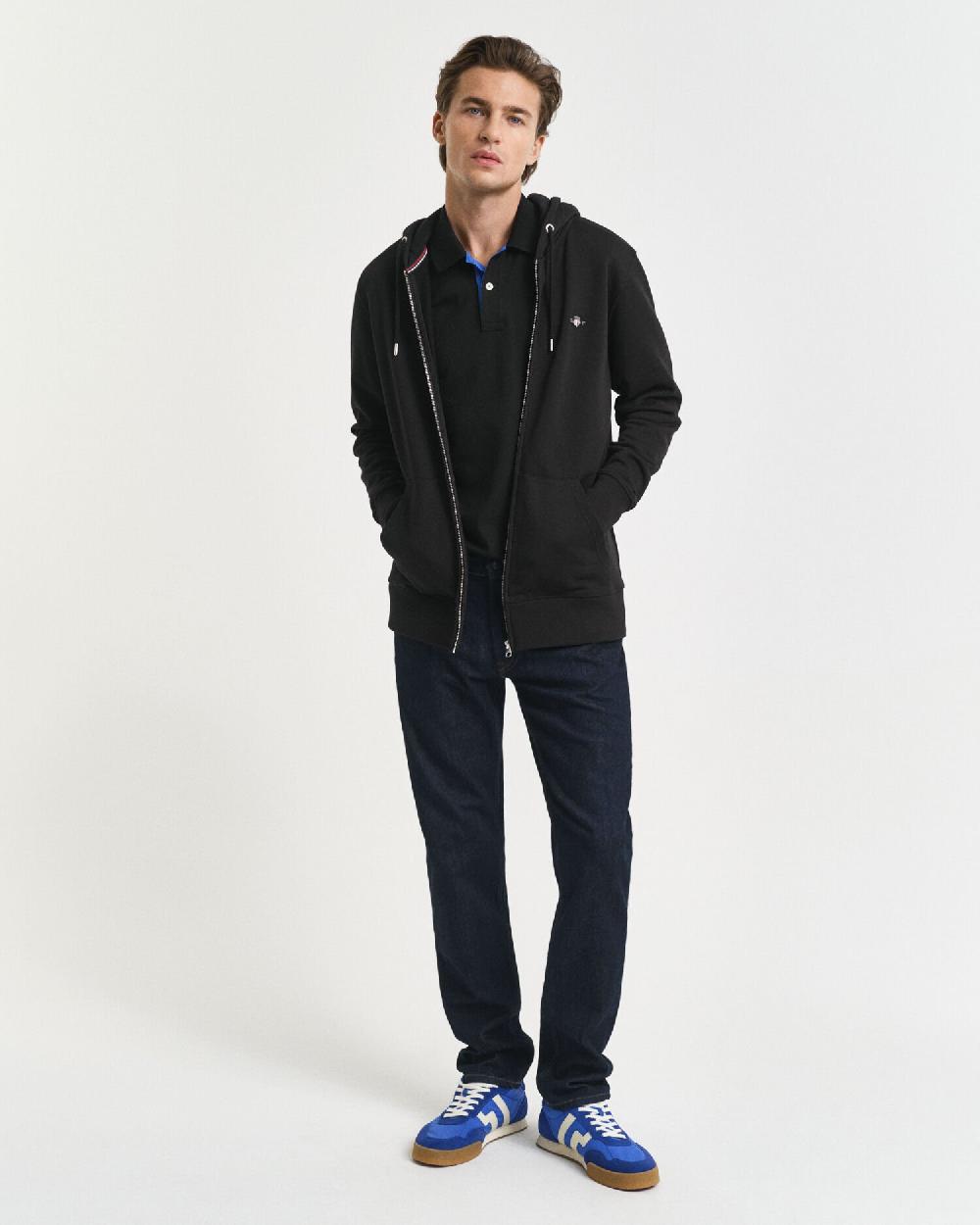 Gant Contrast Piqué Polo Shirt Black
