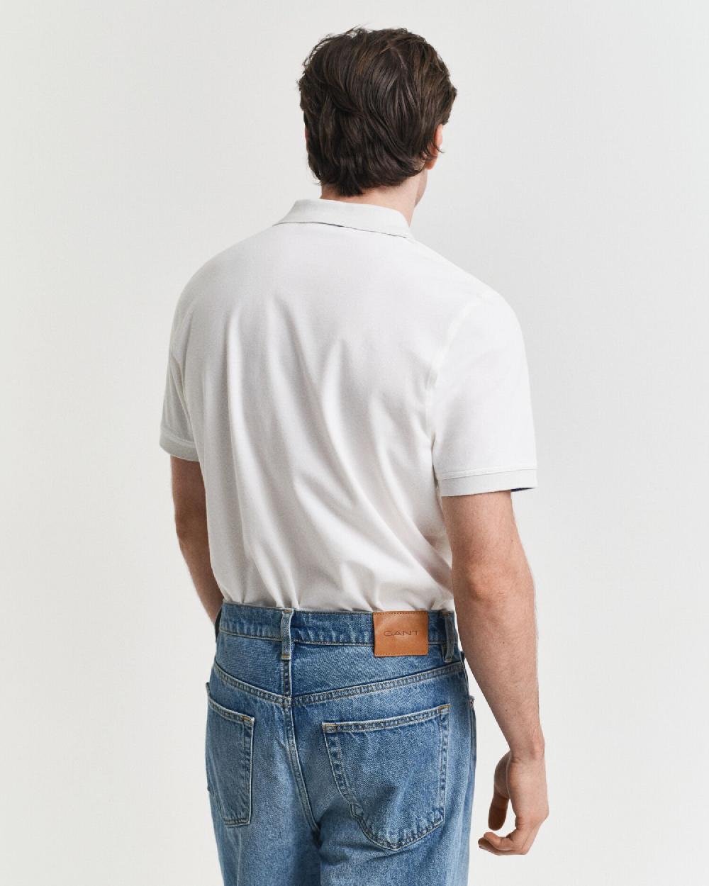 Gant Contrast Piqué Polo Shirt Eggshell