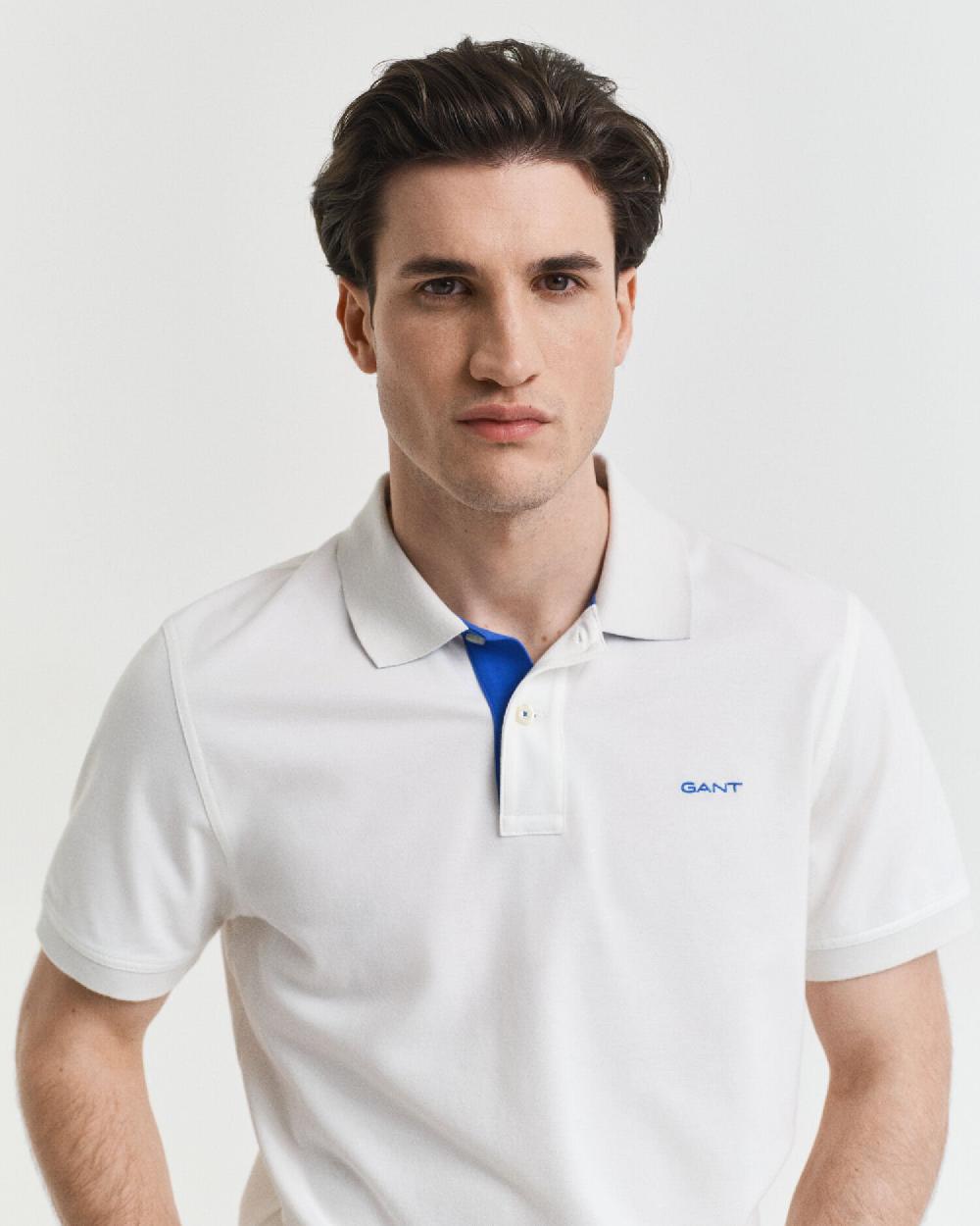Gant Contrast Piqué Polo Shirt Eggshell